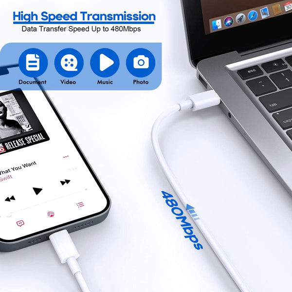 Fast iPhone Charger, iPhone Charger Fast Charging 2Pack Quick Chargers 6ft Long USB C to Lightning Cable Quick Charging Cord USB Charge Block