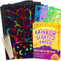 FUNNYB&G Rainbow Scratch Paper Art for Kids - 60 Pcs Magic Rainbow Scratch Paper off Set Scratch Easter Crafts Arts Supplies Kits Pads Sheets for