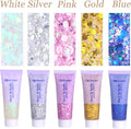 Face Body Glitter, Hair Glitter Sparkles Chunky Face Glitter Gel for Girls Makeup Singer Concerts Mermaid Festival Sequins Face Paint