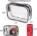 Tbestmax 10 Pack Clear Cosmetic Bags Makeup Bags Portable Waterproof TSA Approved Travel Toiletry Bags Organizer