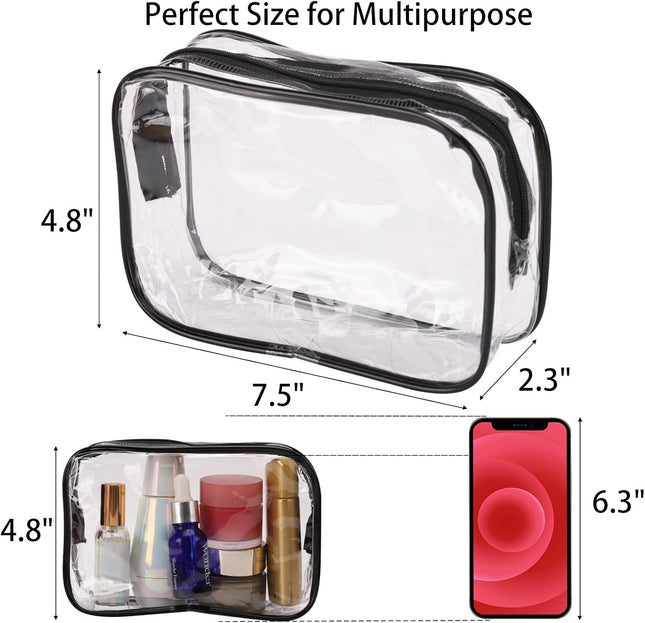 Tbestmax 10 Pack Clear Cosmetic Bags Makeup Bags Portable Waterproof TSA Approve