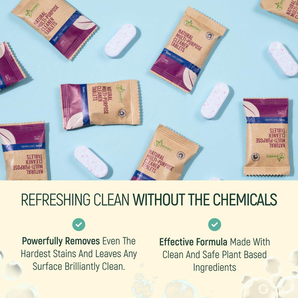 12 Pack Natural Multi-Purpose Cleaner - All Surface Multipurpose Cleaning Tablets Refill - Eco-Friendly Product & Cleaning Supplies - 1 Tablet =