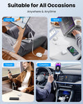 100W Multi USB Charging Cable, 6-in-1 Retractable USB C/Lightning/Micro Multi Charger Cords for iPhones, iPads, MacBook, Tablets, Galaxy, Note &
