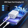 Compatible with iPhone 17/16/15 Charger Fast Charging, Dual Port 20W USB C Wall Charger Block Type C to Type C 10ft Long USB C Fast Charing Cable