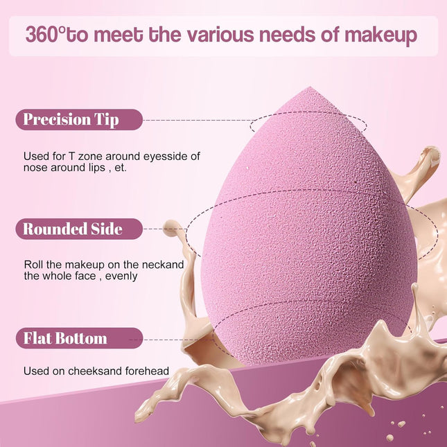 Makeup Sponge Set BS-MALL Triangle Puff 14 Pcs for Liquid, Cream, and Powder, Mu