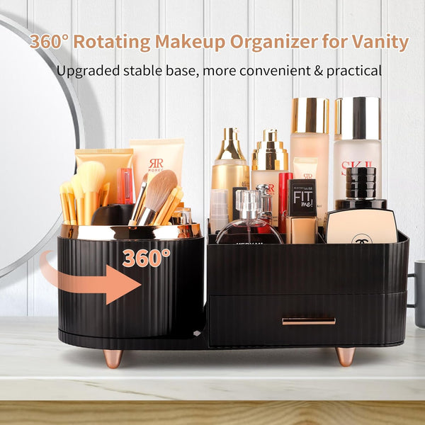 Makeup Organizer for Vanity, Cosmetic Display Case with Drawers, Fits Makeup, Skincare Products, Brushes, Lipsticks, and Other Accessories,