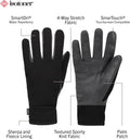 isotoner Men’s Tech Stretch Touchscreen Texting Double Lined Cold Weather Gloves with Water Repellent Technology X-Large Black