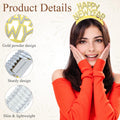 Amosfun HAPPY NEW YEAR Headband Tiara New Years Party Favors Gold Silver Black 12 Pieces