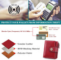 FALAN MULE Small Wallet for Women Leather Bifold Compact Small Womens Wallet with RFID Blocking Bright Red
