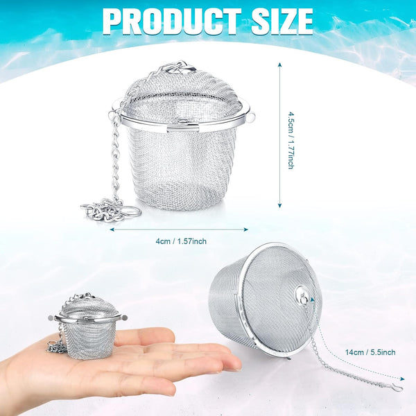 Potchen 6 Pcs Jewelry Cleaner Baskets Stainless Steel Jewelry Steam Cleaner Baskets for Watch Parts Small Items Cleaning Solution with Lock and