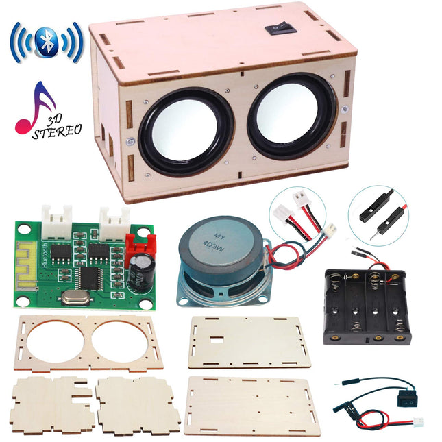 DIY Bluetooth Speaker Box Kit Electronic Sound Amplifier - Build Your Own Portable Wood Case Bluetooth Speaker Sound - S