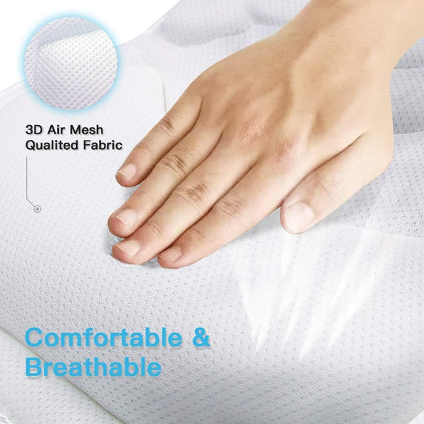 Beautybaby Bathtub Spa Pillow Bath Pillows for tub, with Non-Slip 8 Large Strong Suction Cups, Free Machine Washable Bag Luxurious Head, Neck,