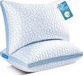 QUTOOL Enhanced Cooling Pillows for Sleeping, Shredded Memory Foam Pillows 2 Pack, Bed Pillows Queen Size Set of 2, Support yet Soft Pillow for