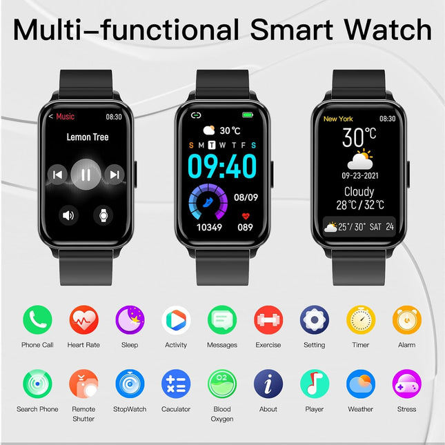 Smart Watch Fitness Tracker Make/Answer Calls for Women Men with Heart Rate Blood Oxygen Sleep Monitor Sports Modes Step
