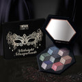 Black Smokey Eyeshadow Makeup Palette, Dark Smoky Eye Shadow Palettes for Halloween Goth Make up Glitter Shimmer Matte Pallets, Midnight