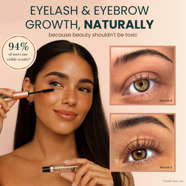 Live Fraiche Organic Castor Oil Lash Serum for Hair Growth, 100% Pure Eyebrow Eyelash Growth Serum, Cold Pressed Hexane 