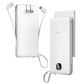 TESSAN Portable Charger with Built in Cables, 10000Mah Power Bank Fast Charging with Foldable Wall Plug Charger, 20W Compact Battery Pack Travel
