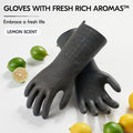 Vgo... 1 Pair Household Cleaning Gloves Infused with Rresh Rich Aromas, Lined Dishwashing Gloves,Long Sleeves Kitchen Gloves, Bathroom Cleaning,