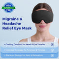 Cooling Gel Eye Mask Sleep: FSA -HSA Eligible, Cold Compress for Puffy Eyes & Migraine Relief - Reusable Gel Weighted Sleeping Mask for Dark