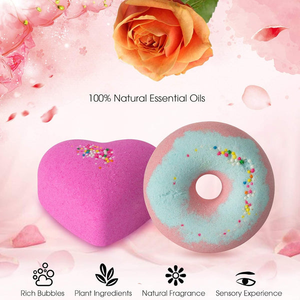 10 Bath Bombs for Kids, Bath Bomb Gift Set, Natural Bubble Bathbombs, Shea Butter Dry Skin Moisturize, Fizzy Spa Bath for Her Mom Women Kids Girls
