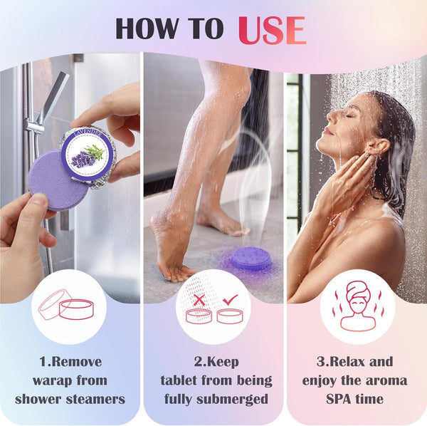 Shower Steamers Aromatherapy, Birthday Gifts for Women Wife Teen Girls Mom, Natural Essential Oil Home SPA Self Care Stress Relief Shower Bombs (8