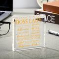 Yalikop Boss Lady Gifts for Women Desk Decor Sign,Classic Style,Gold Gold Classic Style