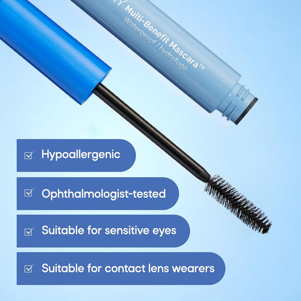Almay Multi-Benefit Mascara, Volumizing + Lengthening, Hypoallergenic, 502 Black 502 Black 0.24 Fl Oz (Pack of 1)