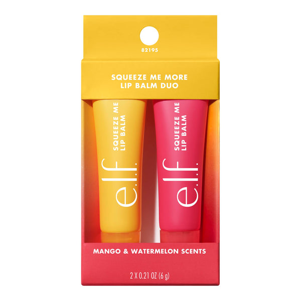 e.l.f. Squeeze Me More Lip Balm Duo, Moisturizing Balm For A Sheer Tint Of Color, Made With Hyaluronic Acid, Vegan & Cruelty-Free, Mango &