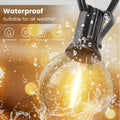 RTTY Outdoor String Lights 50ft, G40 Led Patio Lights with 26pcs Bulbs,Waterproof Shatterproof Dimmable Hanging Connectable Globe Outdoor Lights