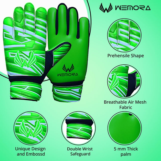 Soccer Goalie Gloves for Kids Youth Junior Boys 4Mm anti Slip Strong Grips Palm 