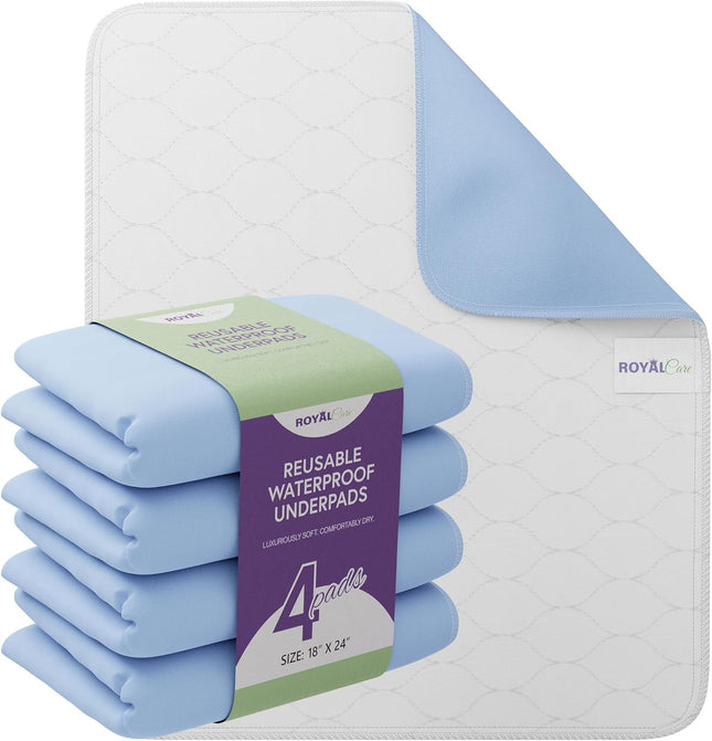Incontinence Bed Pads - 18X24 | Cotton Blend | Washable Bed Pads for Adults, Chi
