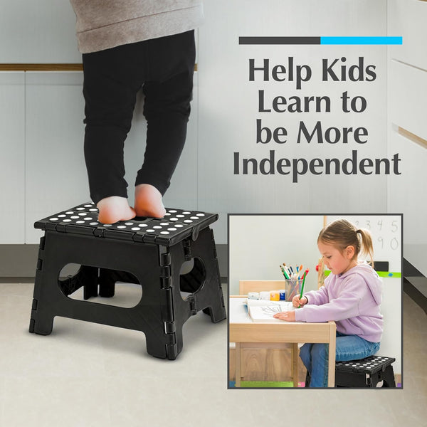 Handy Laundry Folding Lightweight Step Stool Is Sturdy Enough to Support Adults and Safe Enough for Kids. Opens Easy with One Flip. Great for