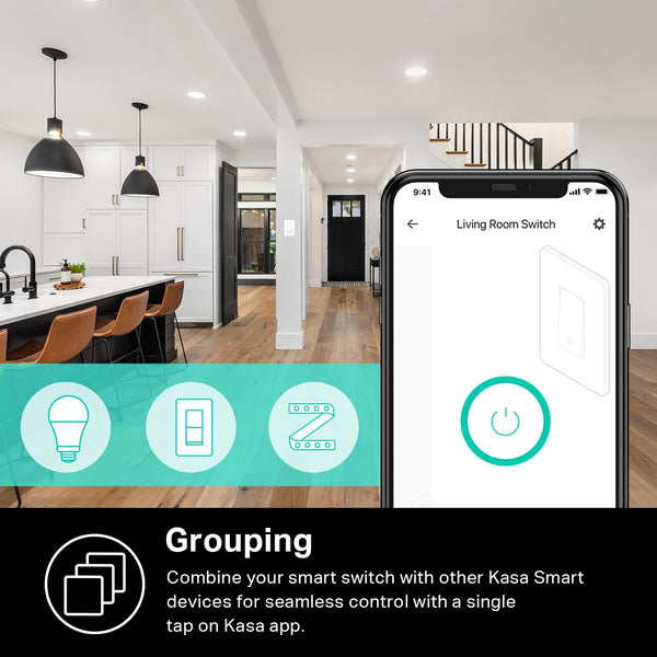Kasa Smart Light Switch HS200, Single Pole, Needs Neutral Wire, 2.4Ghz Wi-Fi Light Switch Works with Alexa and Google Home, UL Certified, No Hub