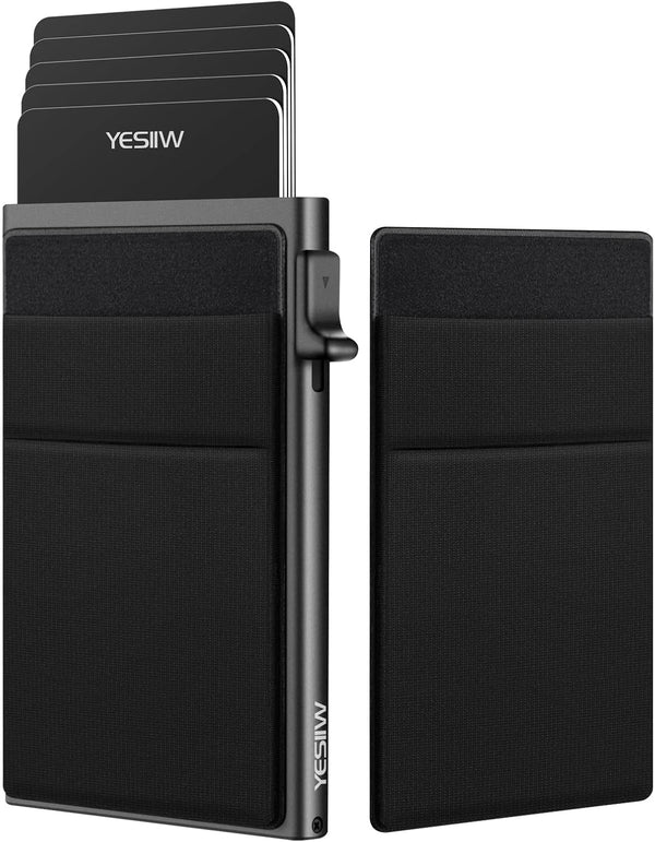 YESIIW Ultra-Slim Wallet for Men - Pop up Card Holder Mens Wallet with RFID Protection Minimalist Metal Wallets Billeteras De Hombres Gifts for