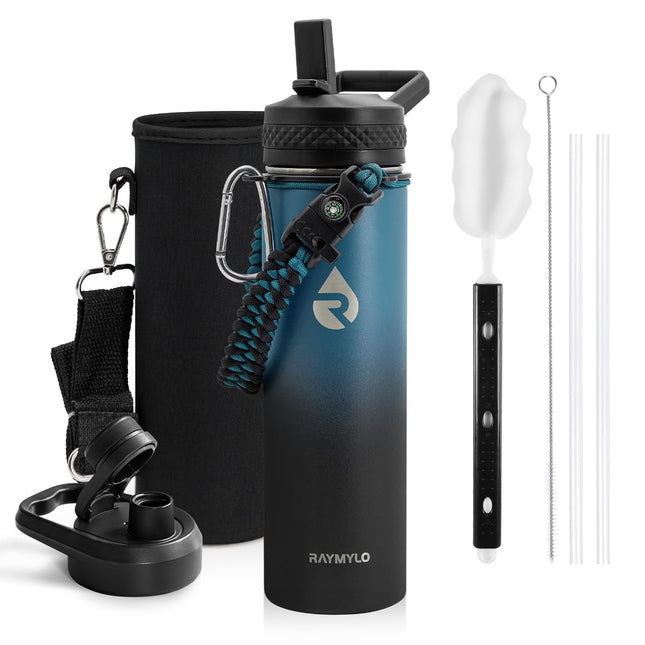 Insulated Water Bottle 20 Oz, Triple Wall Vacuum Stainless Steel (Cold for 48 Hr