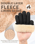Thermal Winter Gloves-Fleece Lining for Men Women Black