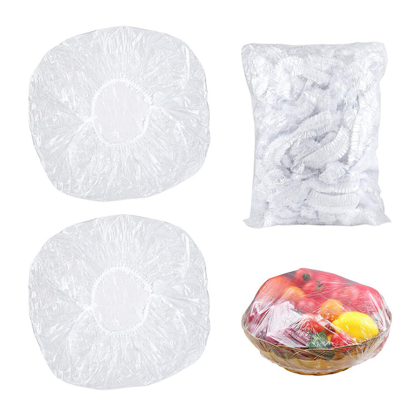 DYM 90PCS Reusable Elastic - Stretch Bowl Covers with Stretch PE Plastic Food Storage Covers Elastic Dish Plate Wrap Bowl Covers for Leftover and
