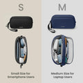 Tomtoc Electronic Organizer Travel Case, Water Resistant Dual Compartment Tech Pouch Cable Organization Storage Bag for Charger, Cord, Phone, Hard