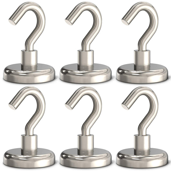 Magnetic Hooks Heavy Duty, 110 Lbs Strong Magnet Hooks for Hanging, Magnet with Hook for Cruise, Refrigerator, Pack of 6