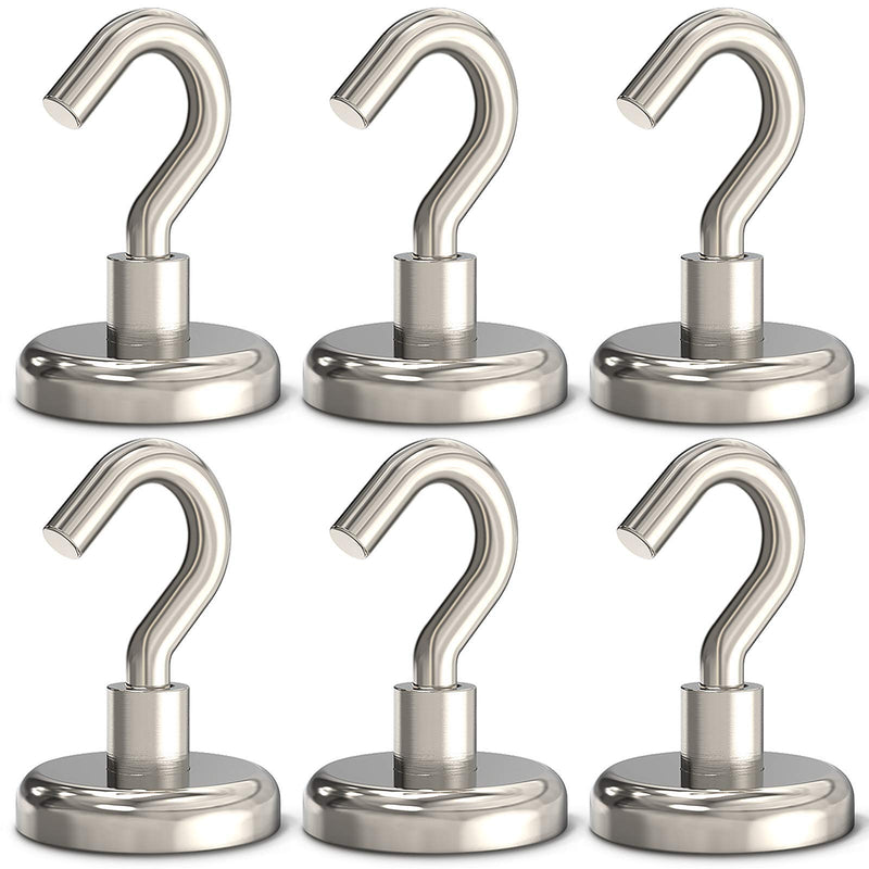 Magnetic Hooks Heavy Duty, 110 Lbs Strong Magnet Hooks for Hanging, Magnet with Hook for Cruise, Refrigerator, Pack of 6