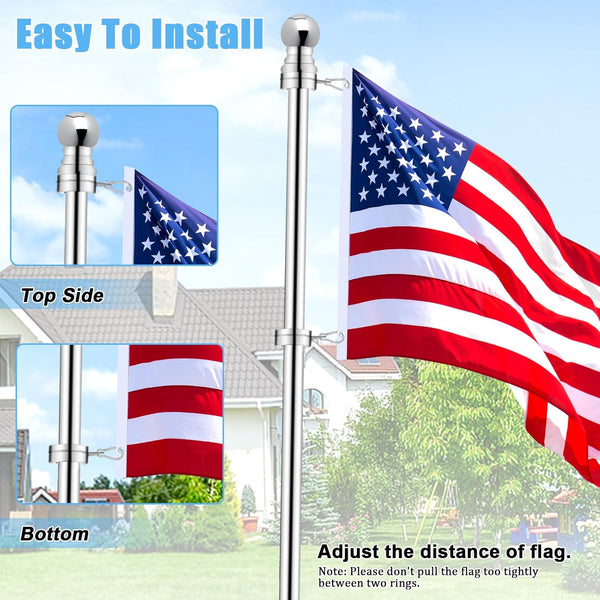 2" Large Flag Pole Rings, 2 Pcs Aluminum Alloy Spinning Flag Pole Ring Clips Swivels, 360ÃÂ° Rotating anti Wrap Flagpole Ring Hardware with