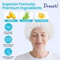 Drench Shampoo Caps No Rinse - Waterless Shampoo Cap and Conditioner - Dry Hair Wash Caps for Elderly or Bedridden - Contains Aloe Vera, Vitamin E