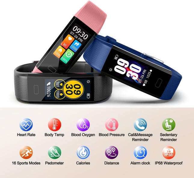 ENGERWALL Fitness Tracker with Step Counter/Calories/Stopwatch, Activity Tracker