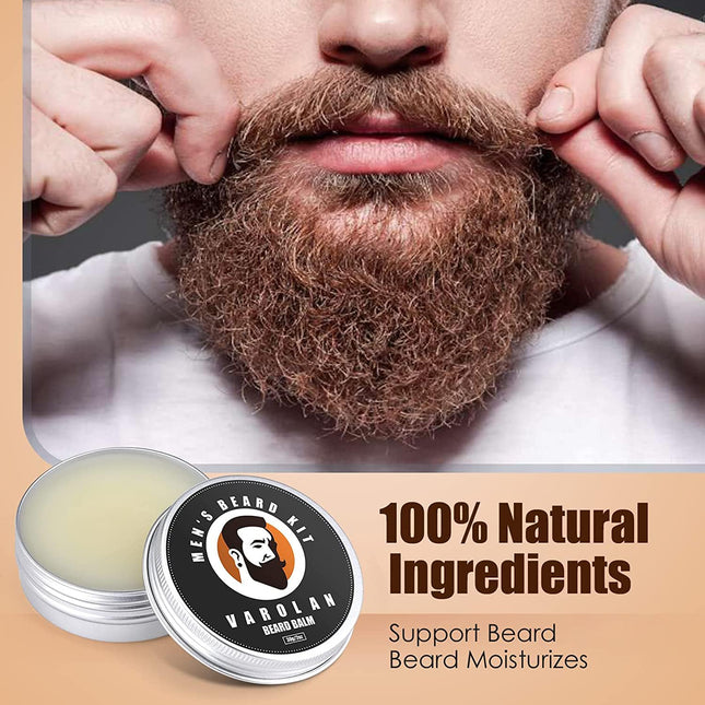 Beard Growth and Grooming Kit - Growth Oil (2Oz), Balm, Comb, E-Book, Storage Ba