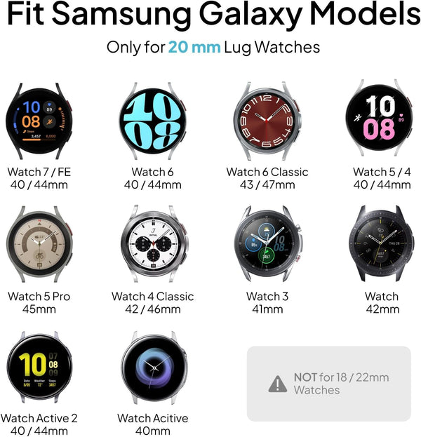 6 Pack Stretchy Bands Compatible with Samsung Galaxy Watch 7 6 5 4 40mm 44mm/Galaxy Watch 6 4 Classic 42mm 46mm 43mm 47mm/Galaxy 5 Pro 45mm/Active