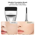 Flat Foundation Brush,Korean Makeup Brush Spatula Facial Brush for Liquid Foundation,Premium Face Makeup Brush for Blending Cream (Silver)