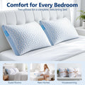 QUTOOL Enhanced Cooling Pillows for Sleeping, Shredded Memory Foam Pillows 2 Pack, Bed Pillows Queen Size Set of 2, Support yet Soft Pillow for