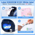 Compatible with Dymo LetraTag Label Maker Refills 91331 Plastic White Tape 12mm x 4m (1/2" x 13'), for Labeler Letra Tag 200B, LT 100T 100H Plus,