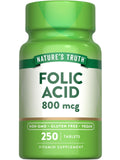 Nature's Truth Folic Acid | 800 mcg | 250 Tablets | Vegan, Non-GMO & Gluten Free Supplement 1 Count (Pack of 250)