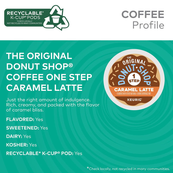 The Original Donut Shop Caramel One-Step Latte, Keurig Single Serve K-Cup Pods, 20 Count Caramel Latte 20 Count (Pack of 1)
